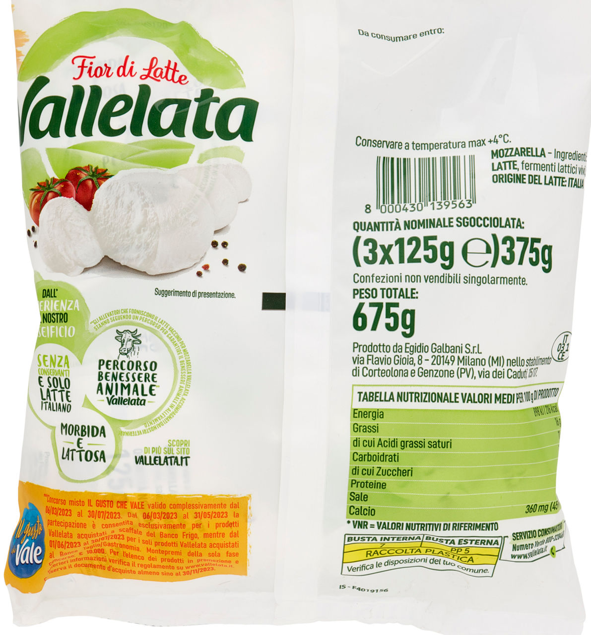 MOZZARELLA VALLELATA TRIS 3X125 G - Immagine 51