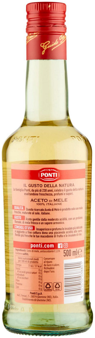 ACETO DI MELE 100% ITALIANE PONTI BOTTIGLIA ML.500 - 2