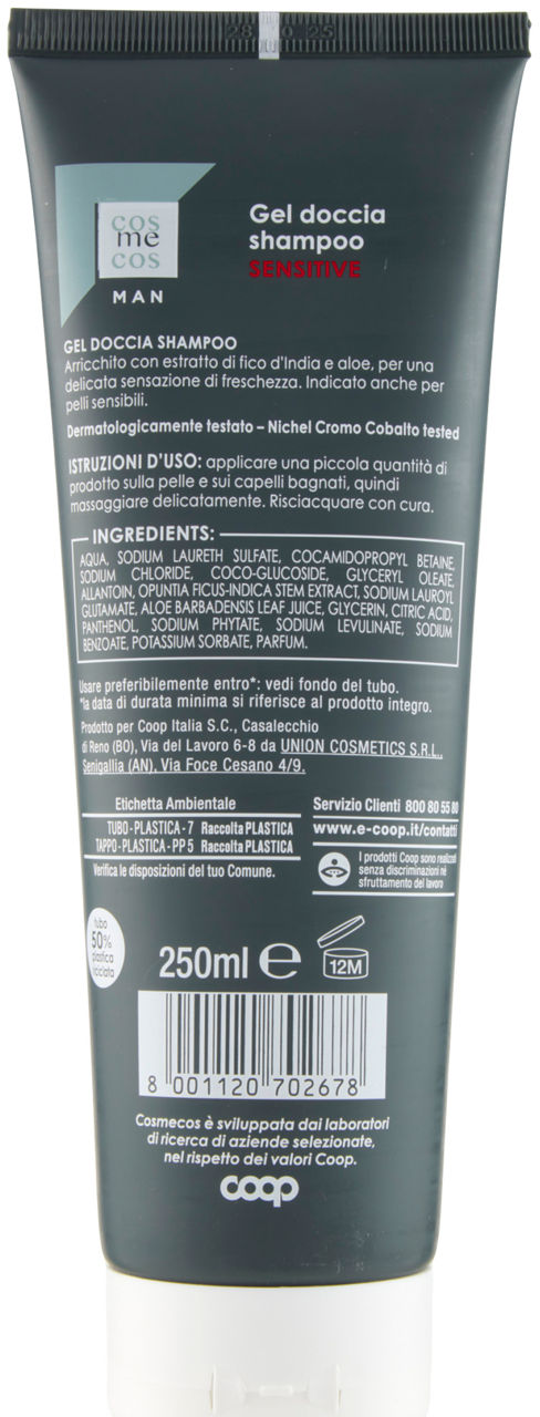 GEL DOCCIA SHAMPOO SENSITIVE COSMECOS MAN COOP ML 250 - 2