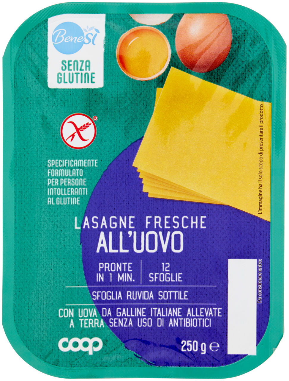 Lasagne fresche all'uovo senza glutine 250 gr - Immagine 01