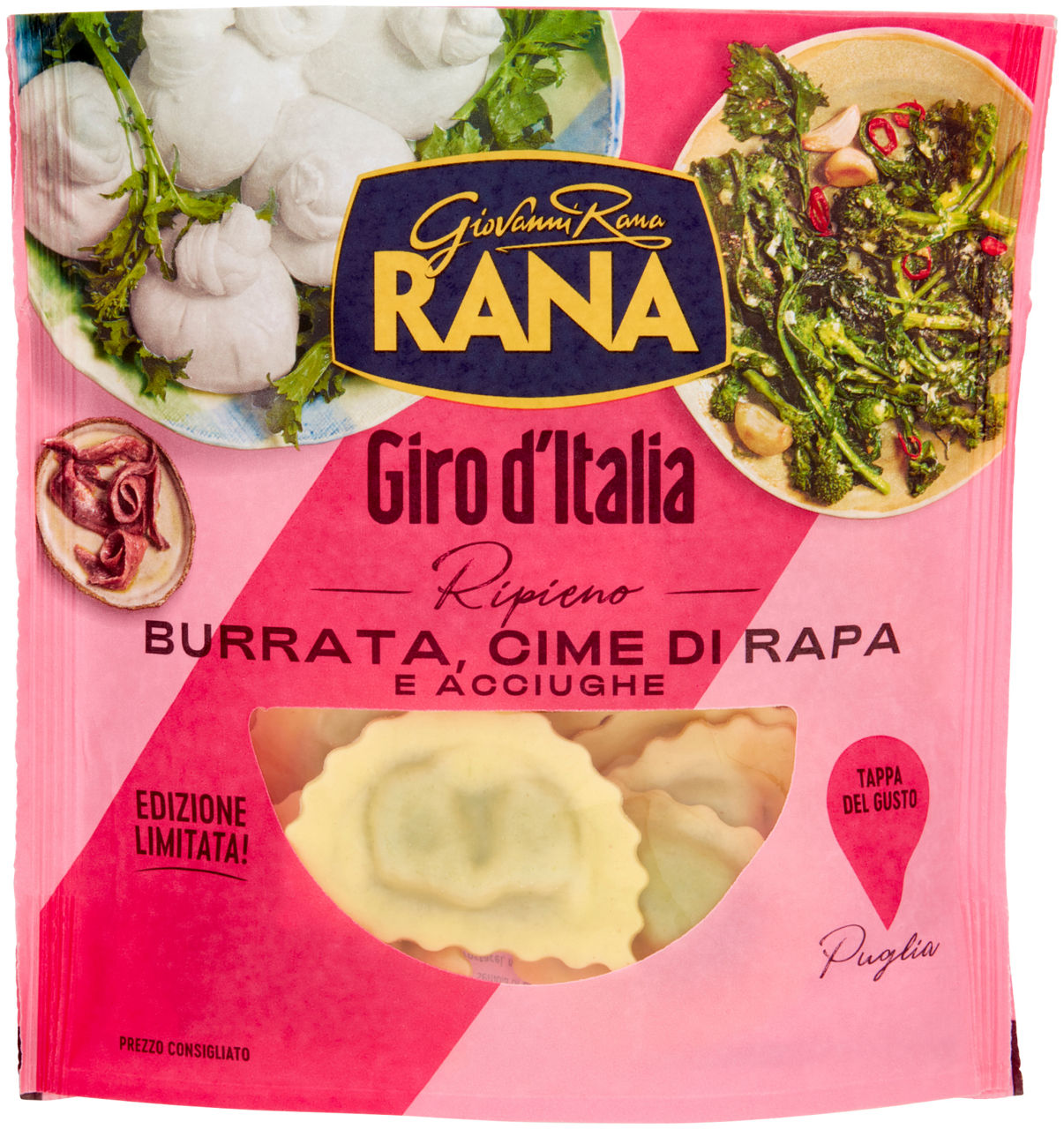 Ravioli burrata cime di rapa e acciughe 250 gr - Immagine 01