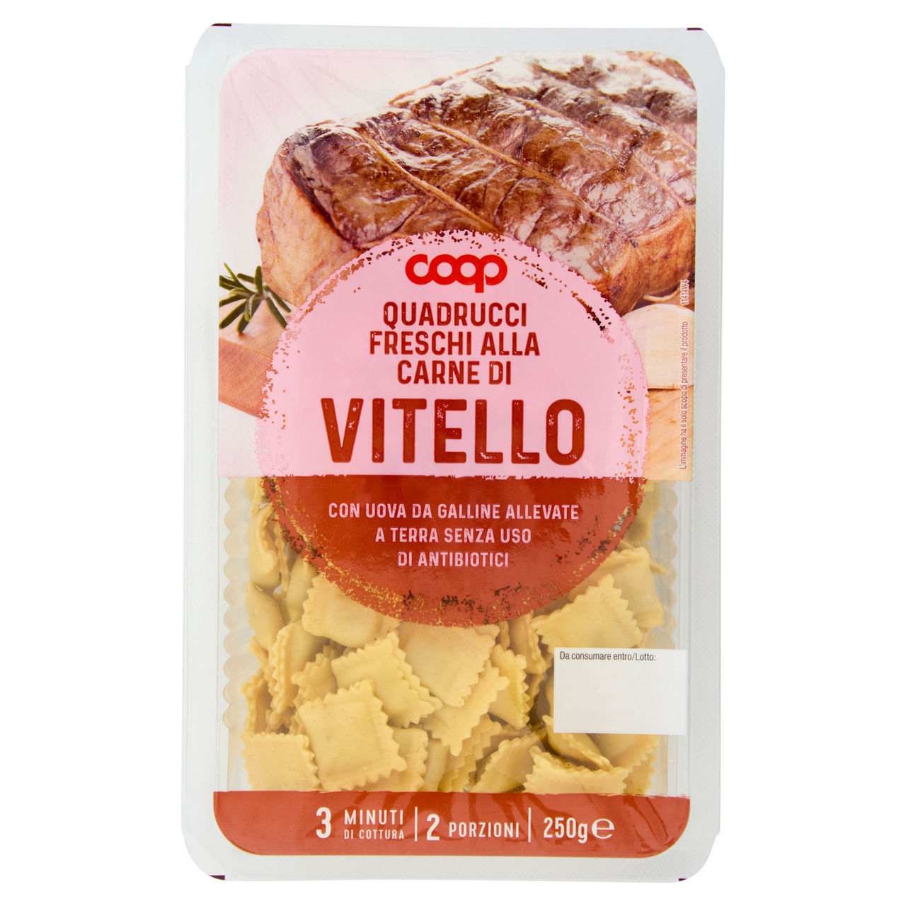 Quadrucci freschi alla carne di vitello 250 gr