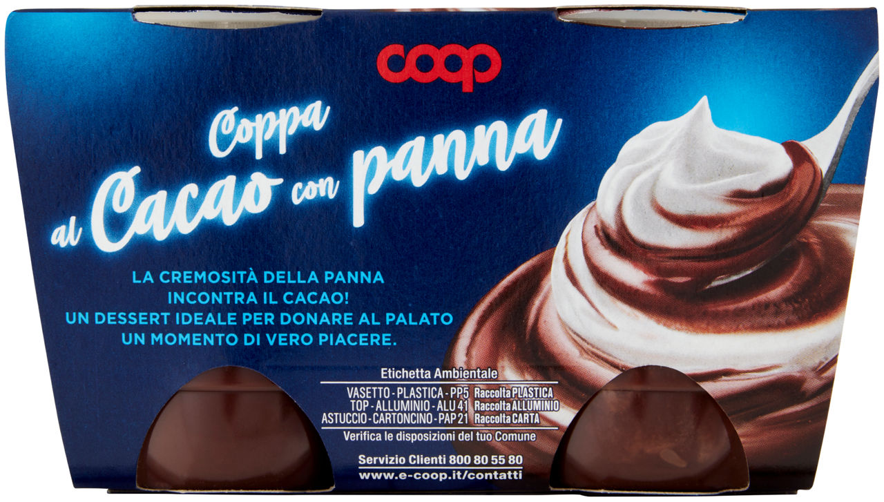 Coppa dessert al cacao e panna 2 pz da 115 gr