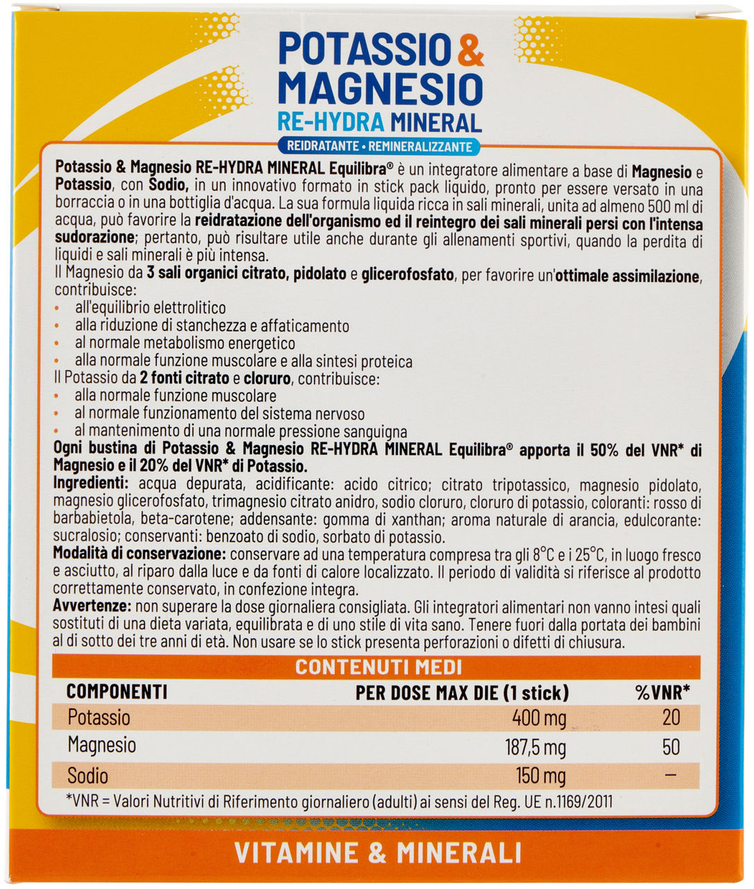 POTASSIO & MAGNESIO RE-HYDRA MINERAL 12 STICK EQUILIBRA G360 - Immagine 21