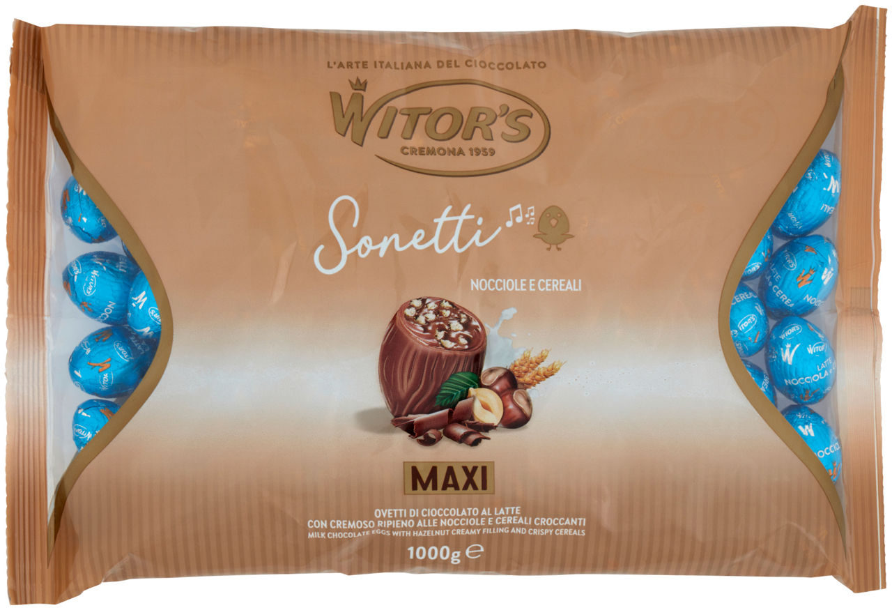 Ovetti di cioccolato al latte con ripieno di nocciola e cereali 1 kg