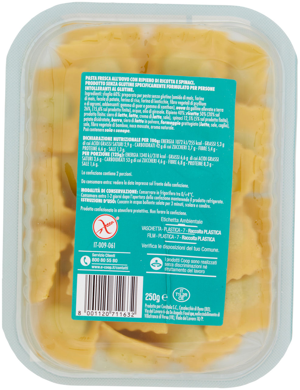 Ravioli freschi ricotta e spinaci senza glutine 250 gr - Immagine 21