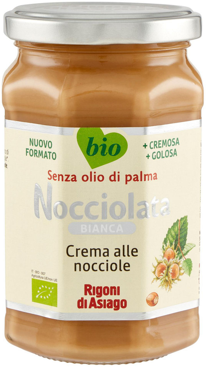 Crema spalmabile di cacao e nocciole  bianca bio rigoni g 325