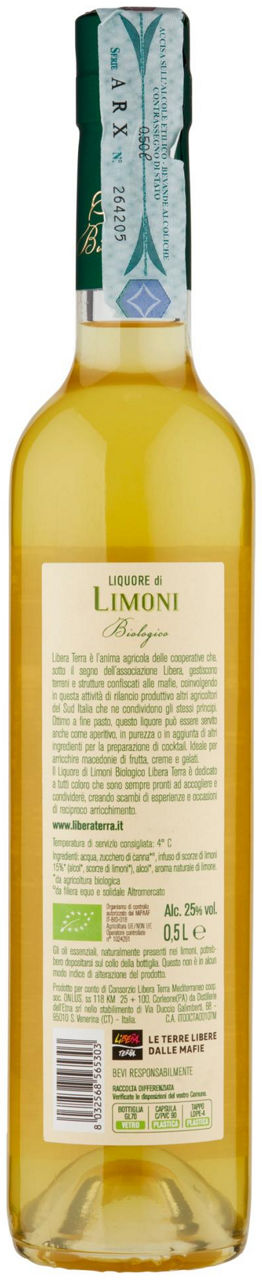 Liquore di limoni biologico 25 gradi ml 500 - 2