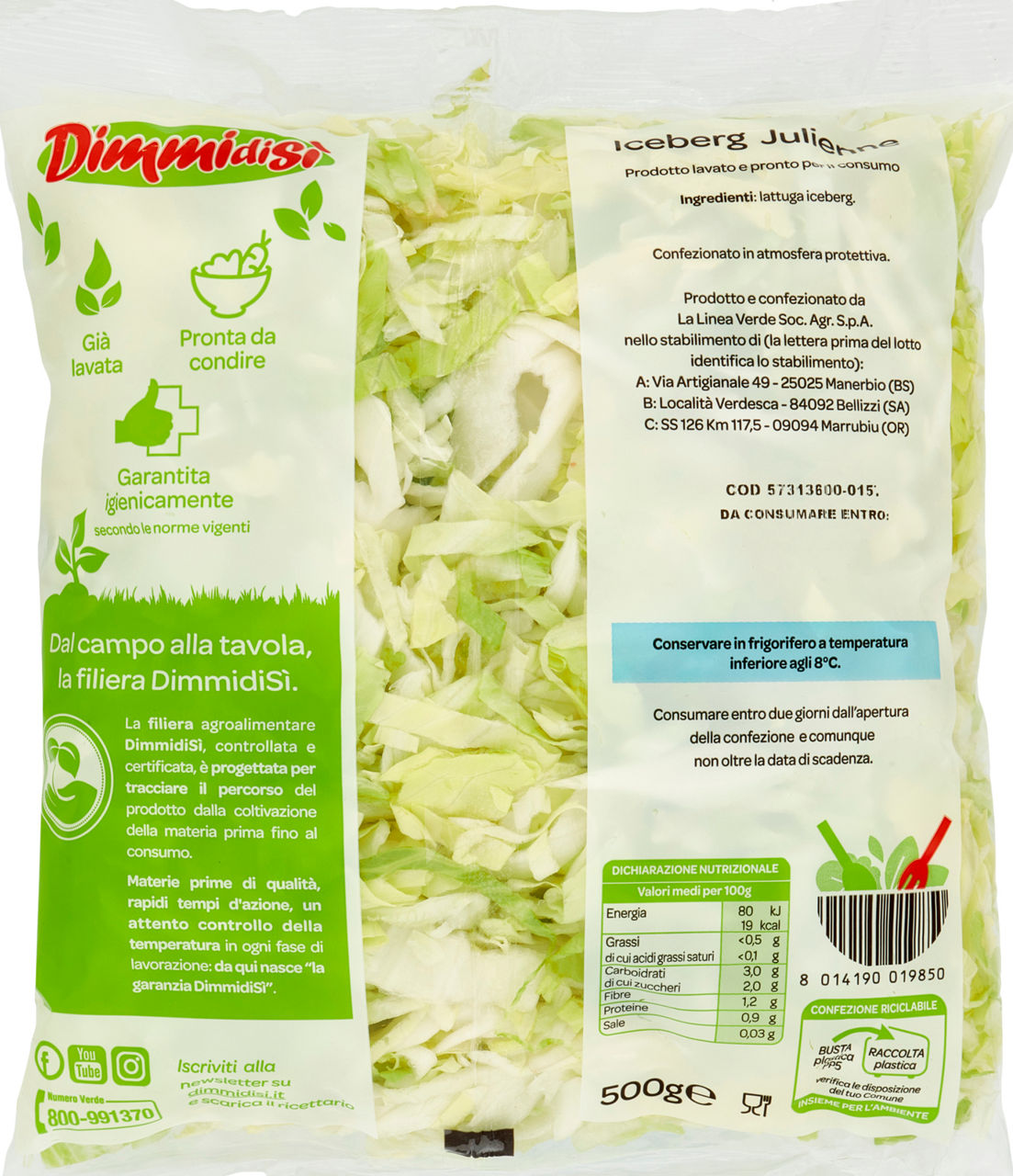 Lattuga iceberg alla julienne 500 gr - Immagine 21