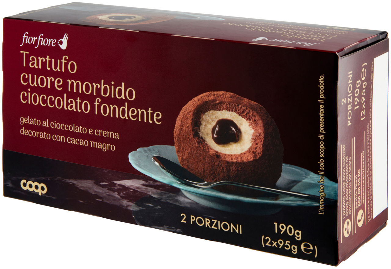 Dessert gelato tartufo alla crema con cuore al cioccolato fondente e cacao amaro 2 pz 190 gr - Immagine 61