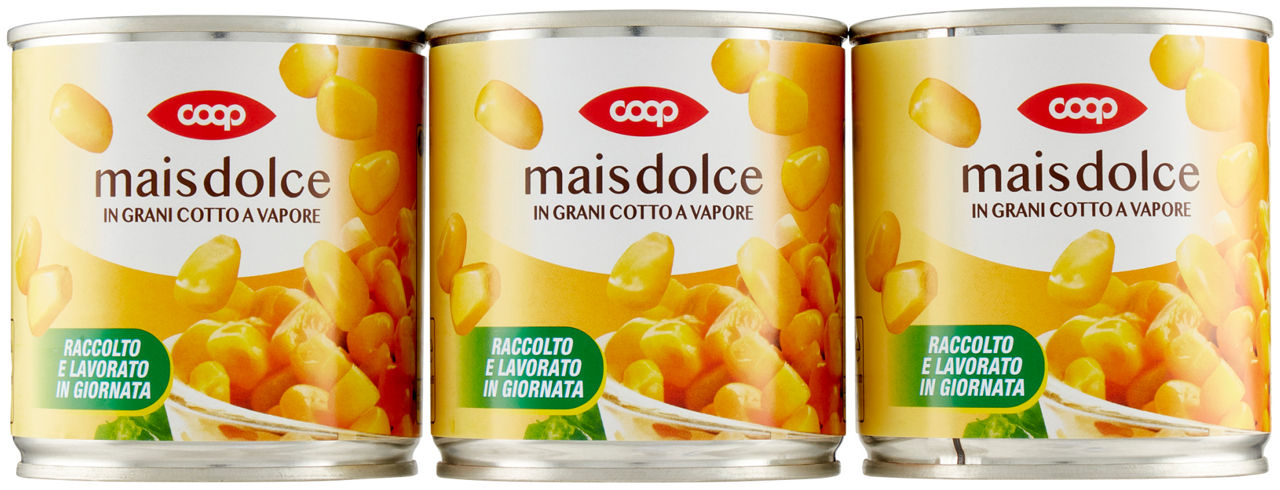 Mais dolce in grani cotti a vapore coop cluster g150x3 sgocc.g140x3