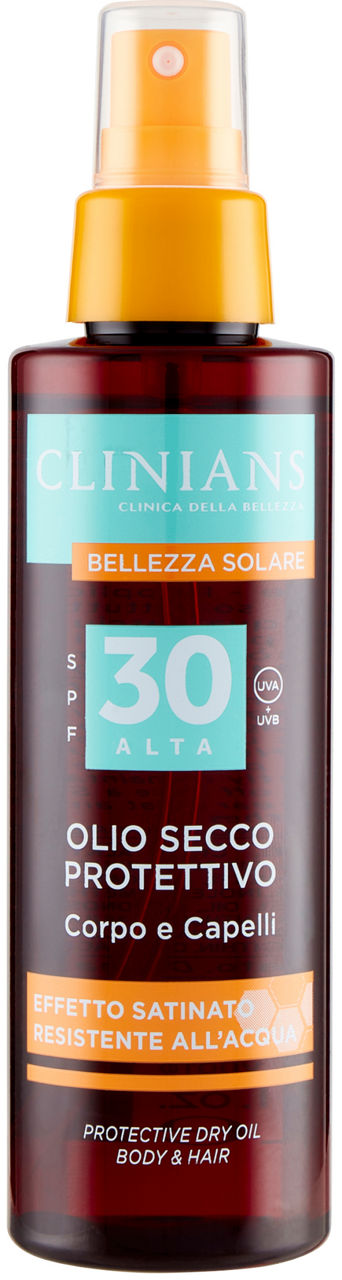 Olio solare secco clinians bellezza solare corpo&capelli spf30 new 2023 ml 150