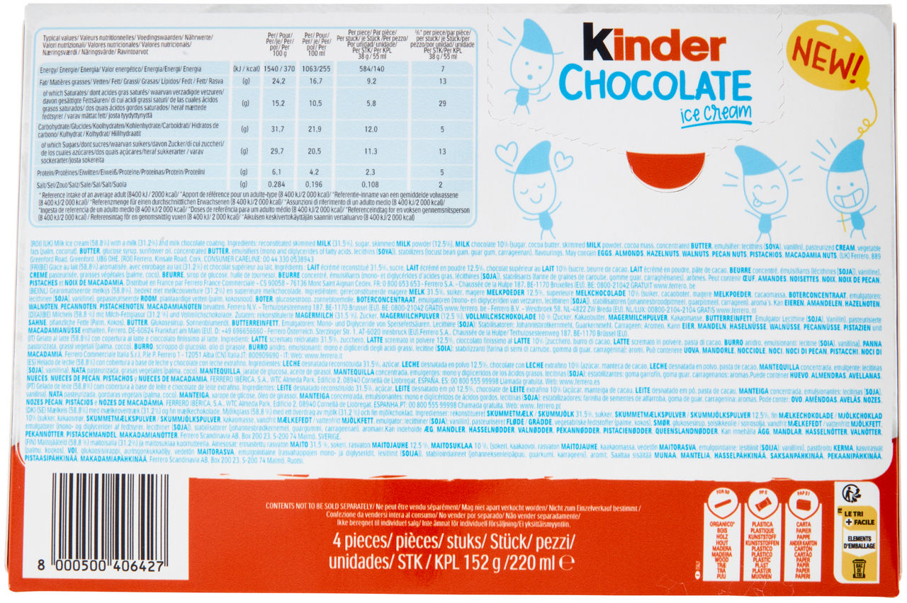 KINDER ICE CREAM CHOCOLATE STICK FERRERO G 152 - Immagine 21