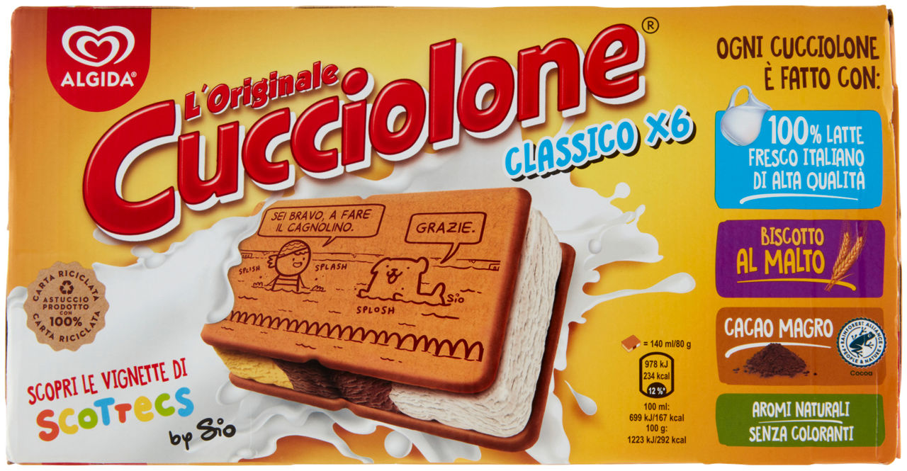 Biscotto gelato cucciolone 6 pz 480 gr