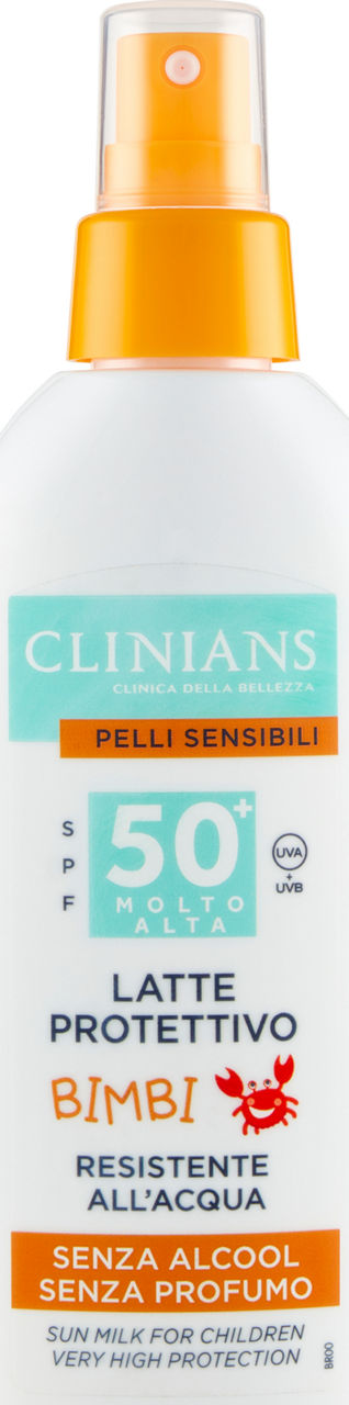 Latte solare clinians pelli sensibili bimbi spf 50+ new 2023 ml 150