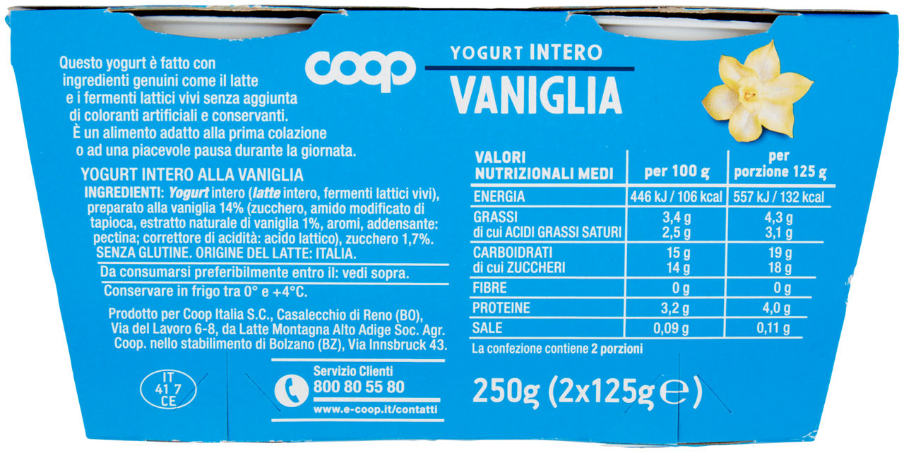 YOGURT INTERO VANIGLIA COOP 2X125G - 2