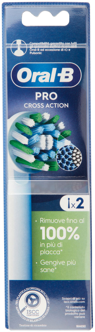 Testine di ricambio per spazzolino elettrico oral b cross action pz.2