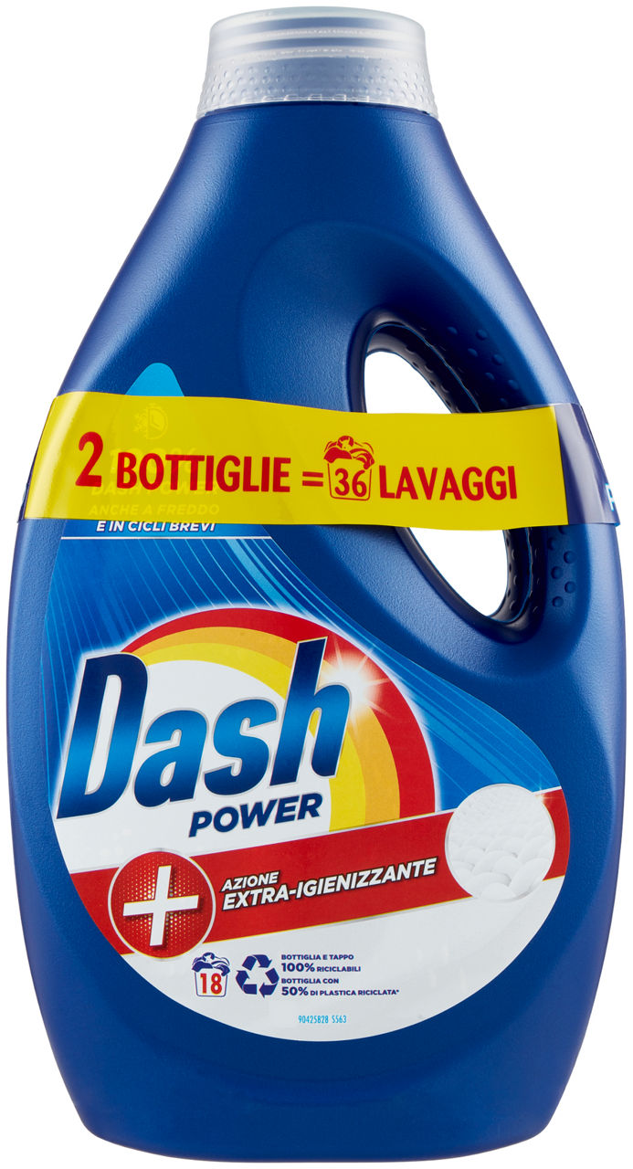 Detersivo lavatrice dash liquido power igienizzante 2x18lav l 1,8