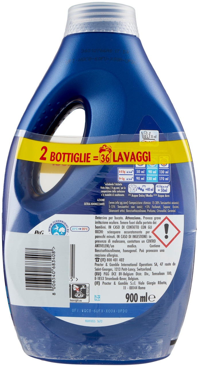 DETERSIVO LAVATRICE DASH LIQUIDO POWER IGIENIZZANTE 2X18LAV L 1,8 - Immagine 21