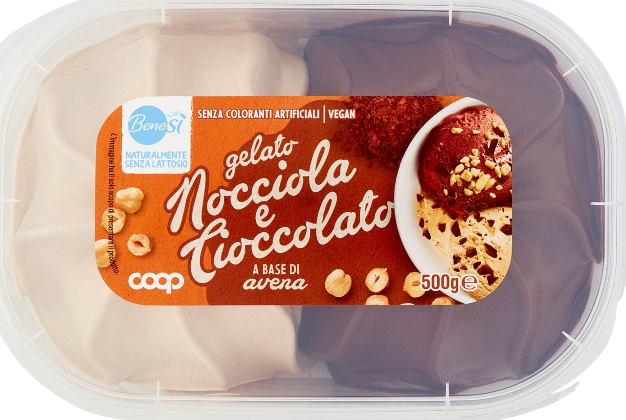 Gelato nocciola  e cioccolato a base di avena bene si' coop vasch. g 500