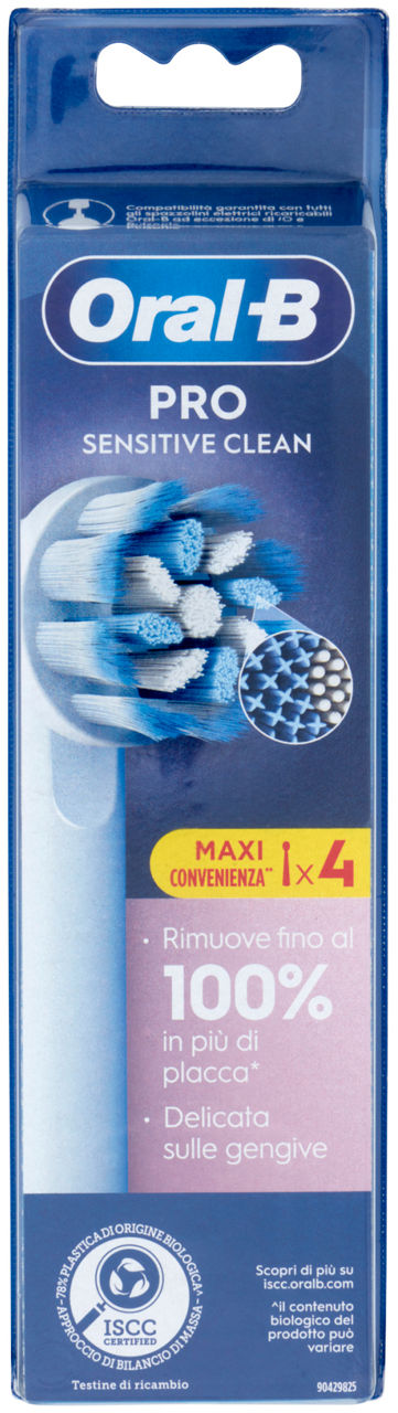 Testine di ricambio per spazzolino elettrico oral b sensitive clean pz.4