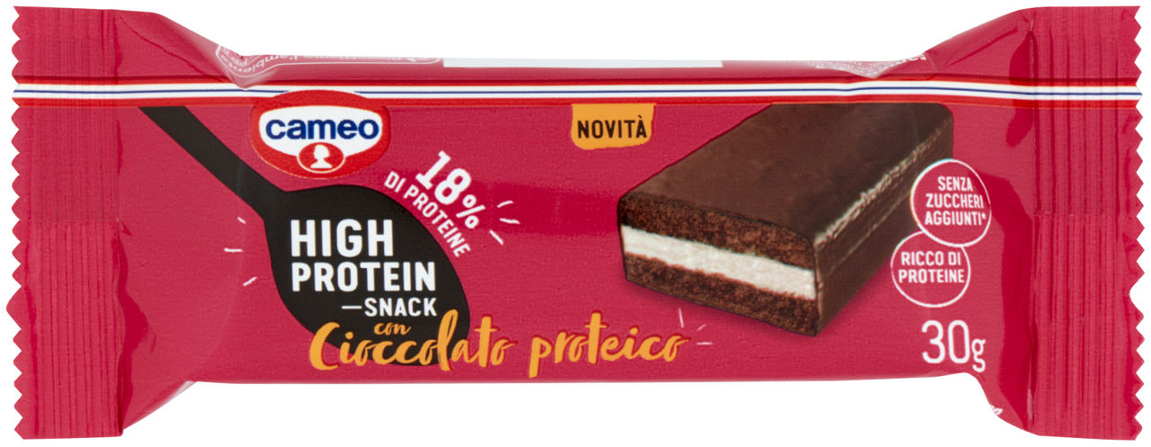 Snack proteico fresco di pan di Spagna latte e cioccolato 30 gr - Immagine 01