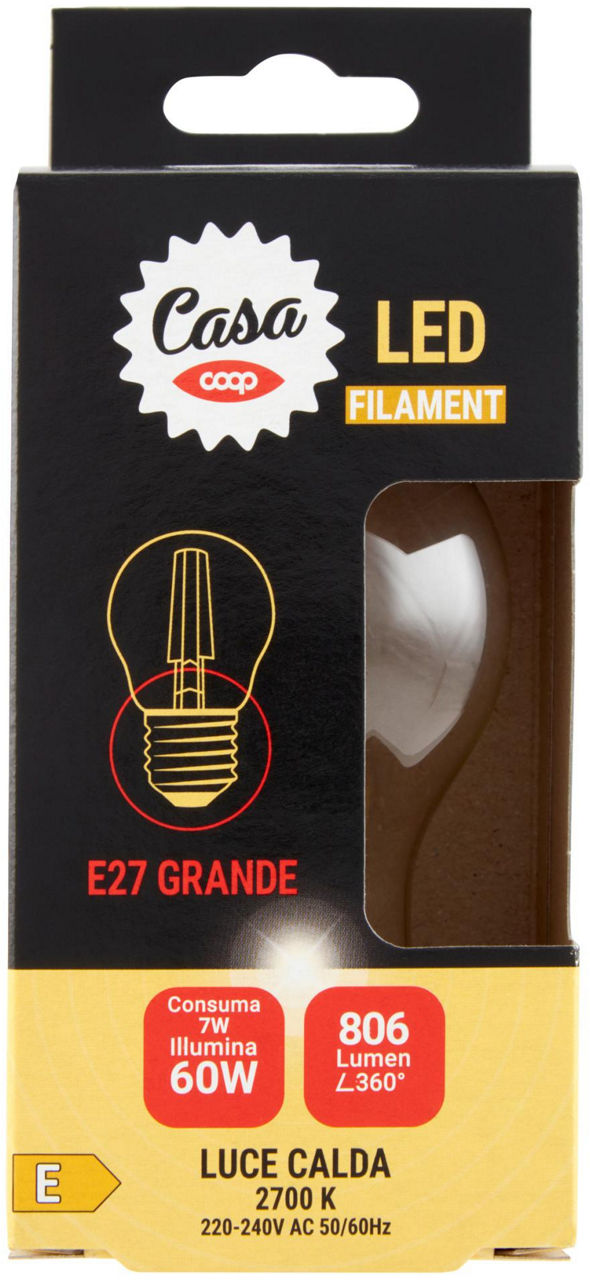 LED FIL GOCCIA COOP 60W E27 806LM 2700K - Immagine 01