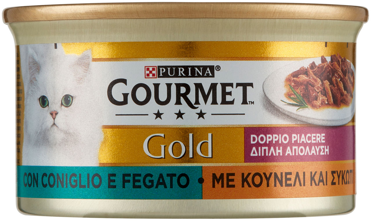 UMIDO GATTO GOURMET GOLD G85 - DOPPIO PIAC CONIGLIO/FEGATO - Immagine 01