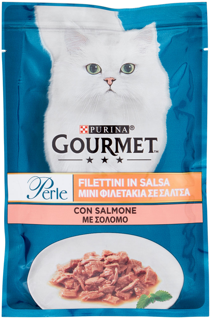Umido gatto gourmet perle 85g - filettini con salmone