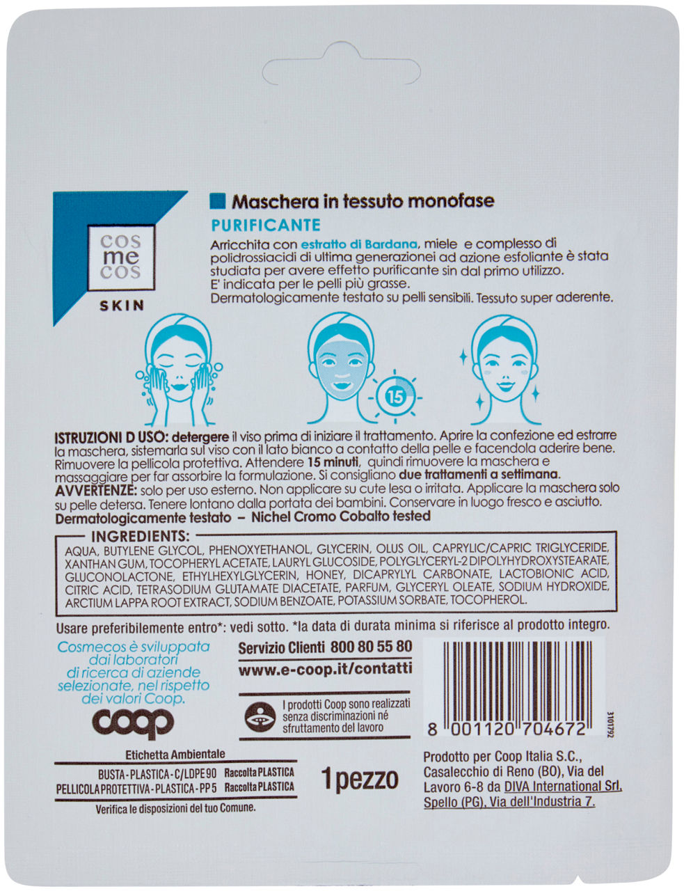 Maschera viso in tessuto monofase purificante 1 pz - Immagine 21