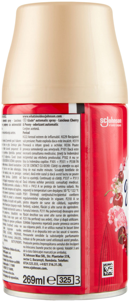 DEODORANTE AMBIENTE GLADE AUTOMATIC SPRAY RICARICA CHERRY & PEONY ML 0,269 - Immagine 11