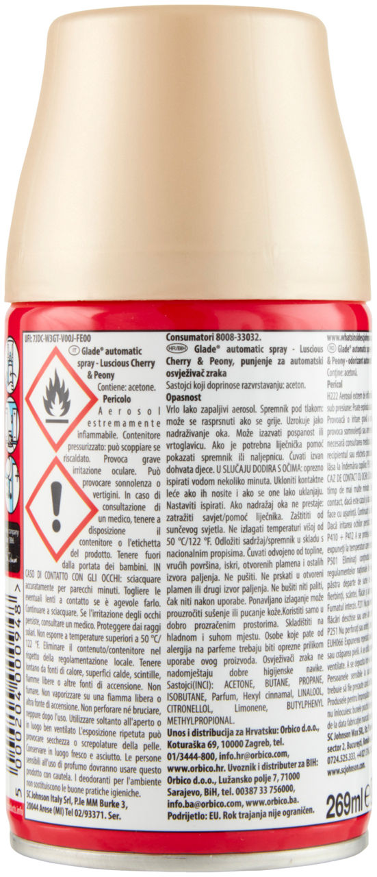 DEODORANTE AMBIENTE GLADE AUTOMATIC SPRAY RICARICA CHERRY & PEONY ML 0,269 - Immagine 21