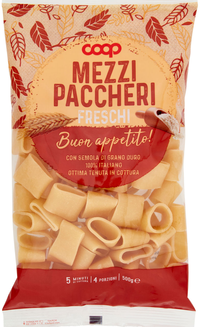 Mezzi paccheri freschi coop g 500