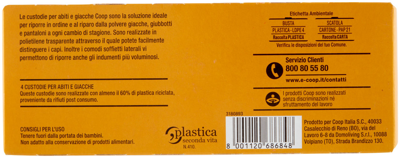 CUSTODIE COOP ABITI E GIACCHE IN PLASTICA RICICLATA - 4PZ - 2