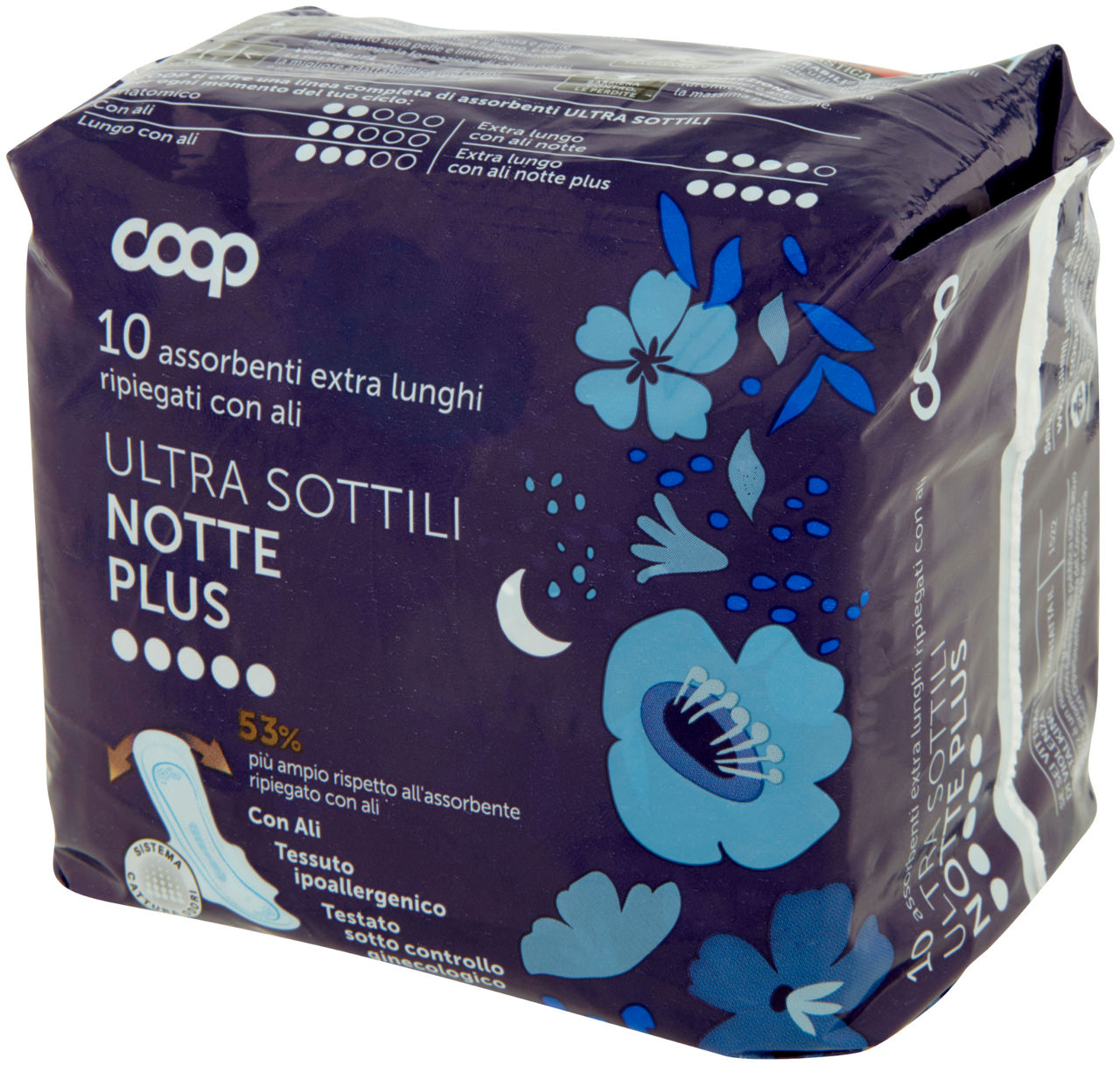 ASSORBENTI ULTRA SOTTILI EXTRA LUNGHI RIPIEGATI CON ALI NOTTE PLUS COOP PZ.10 - Immagine 61