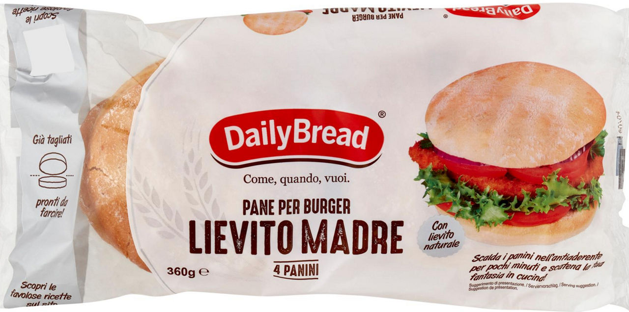 Burger buns lievito madre daily bread g 360