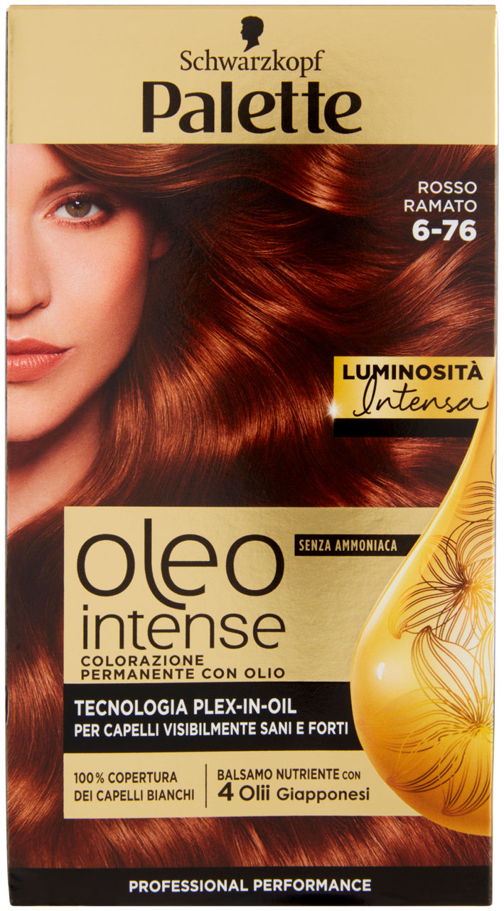 Colorazione permanente schwarzkopf palette oleo intense 6-76 warm copper pz.1