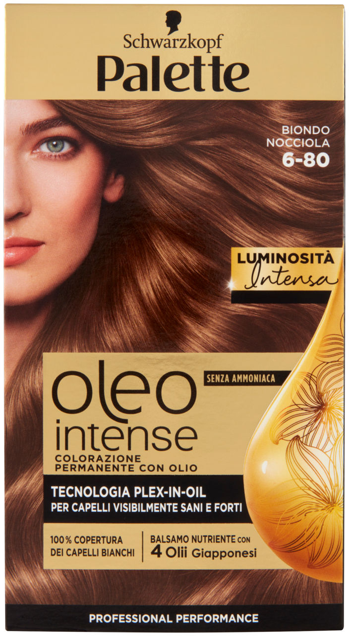 Colorazione permanente schwarzkopf palette oleo intense 6-80 haz blond pz.1