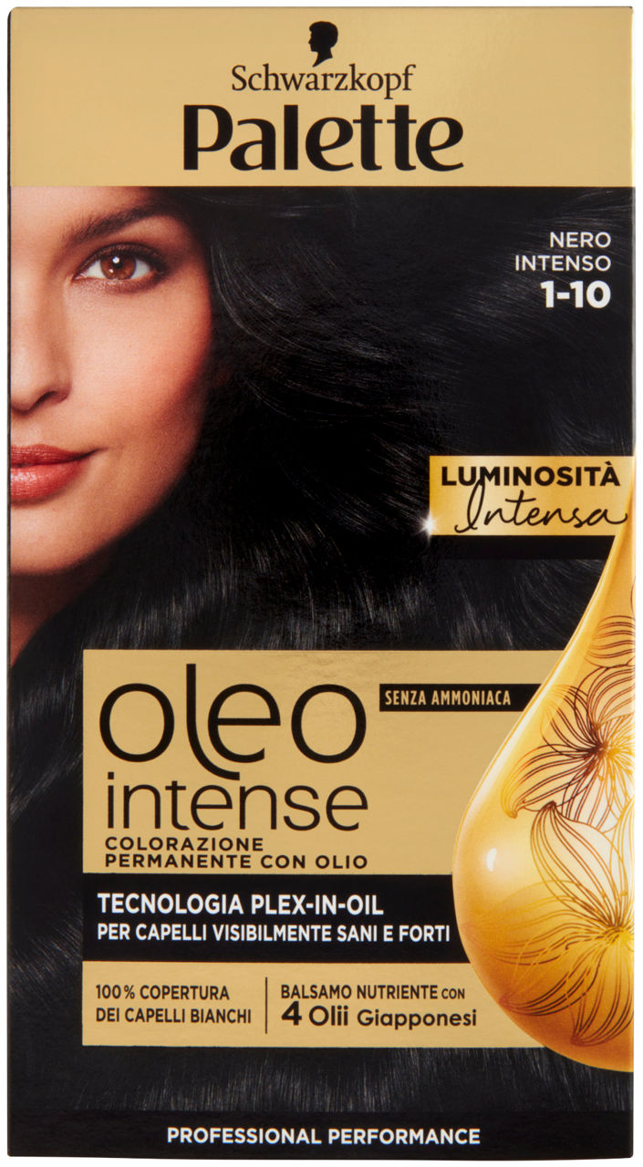 Colorazione permanente schwarzkopf palette oleo intense 1-10 int black pz.1