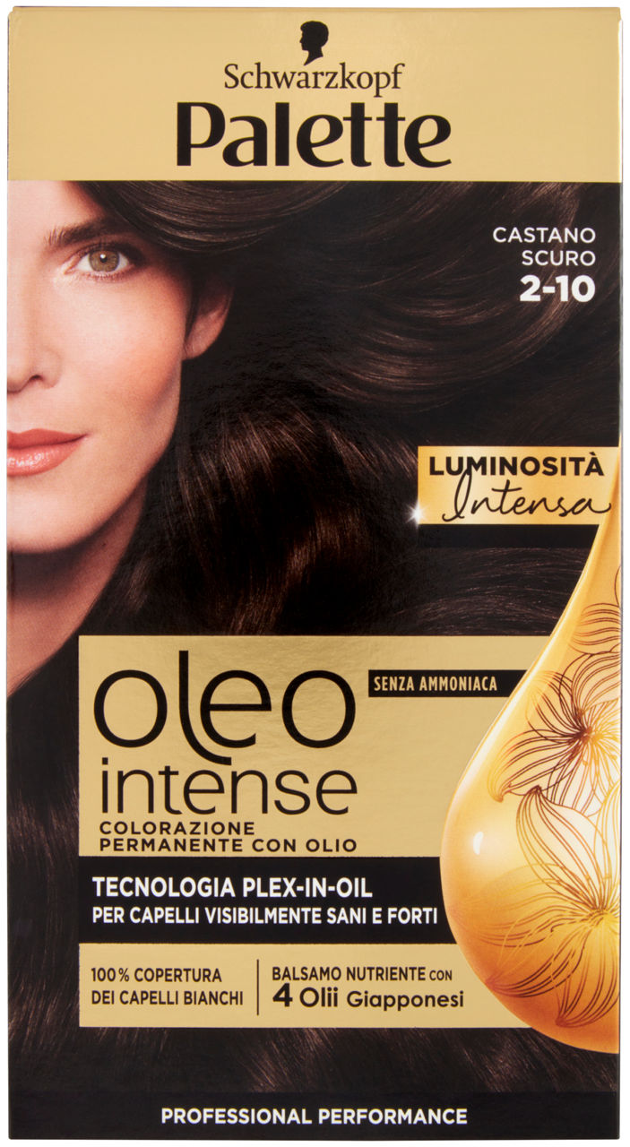 Colorazione permanente schwarzkopf palette oleo intense 2-10 black brown pz.1