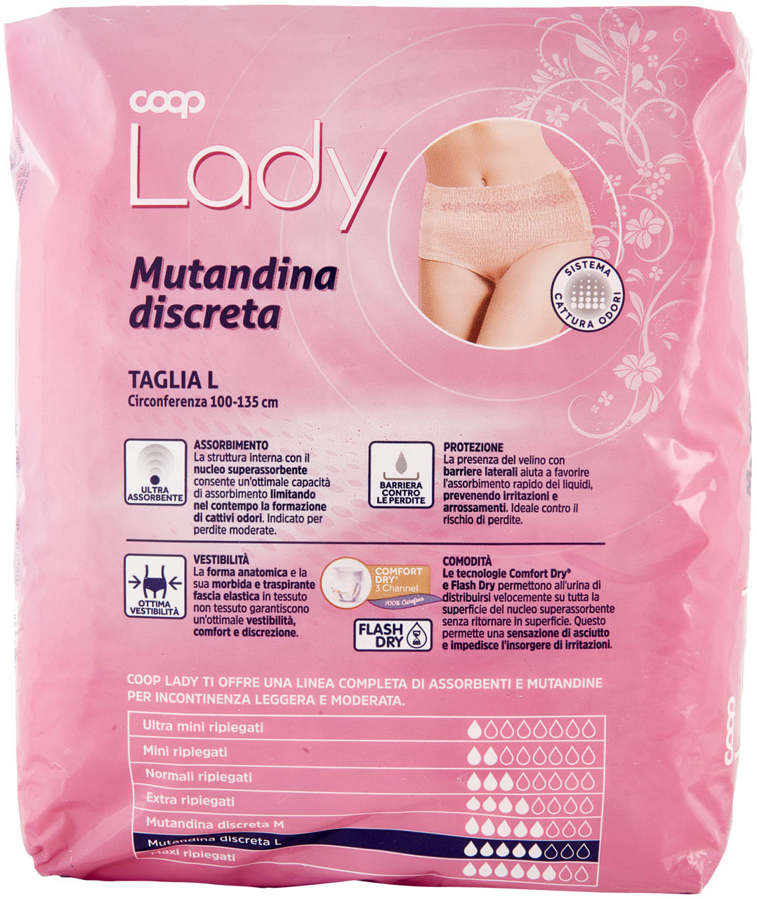 MUTANDINA PER INCONTINENZA DISCRETA COOP LADY TG.L PZ.7 - Immagine 21