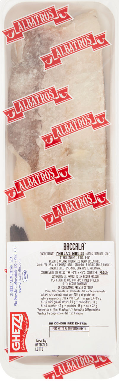 Merluzzo salato albatros porzione ghezzi vaschetta gr.480