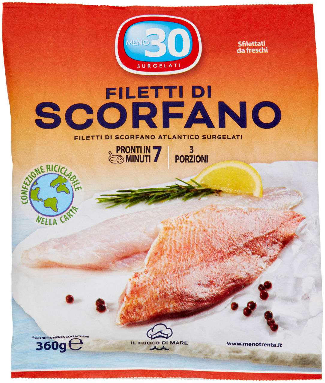 Filetti di scorfano atl. il cuoco di mare meno30 surg. g 360