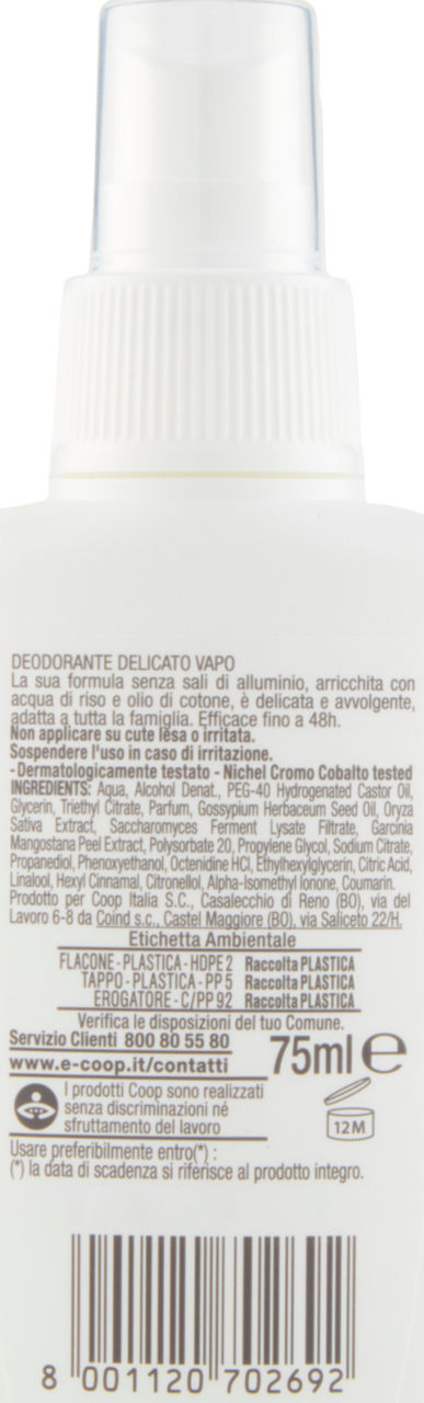 DEODORANTE VAPO NO GAS 48H DELICATO IO COOP ML 75 - Immagine 21