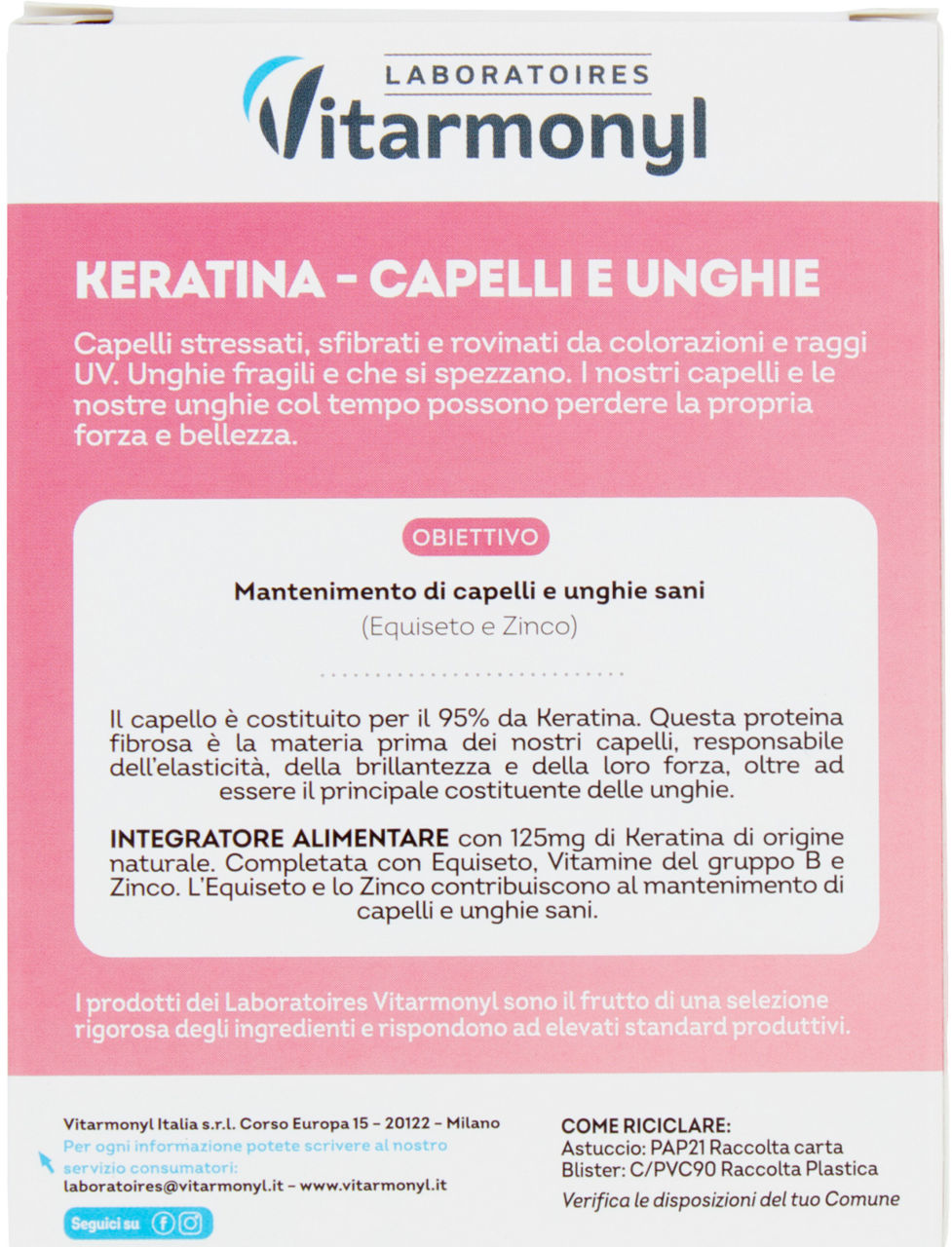 OPTIMA BEAUTY CAPELLI & UNGHIE KERATINA VITARMONYL  G 12,10 - 2