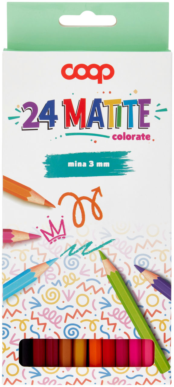 24 matite colorate coop, punta 3mm