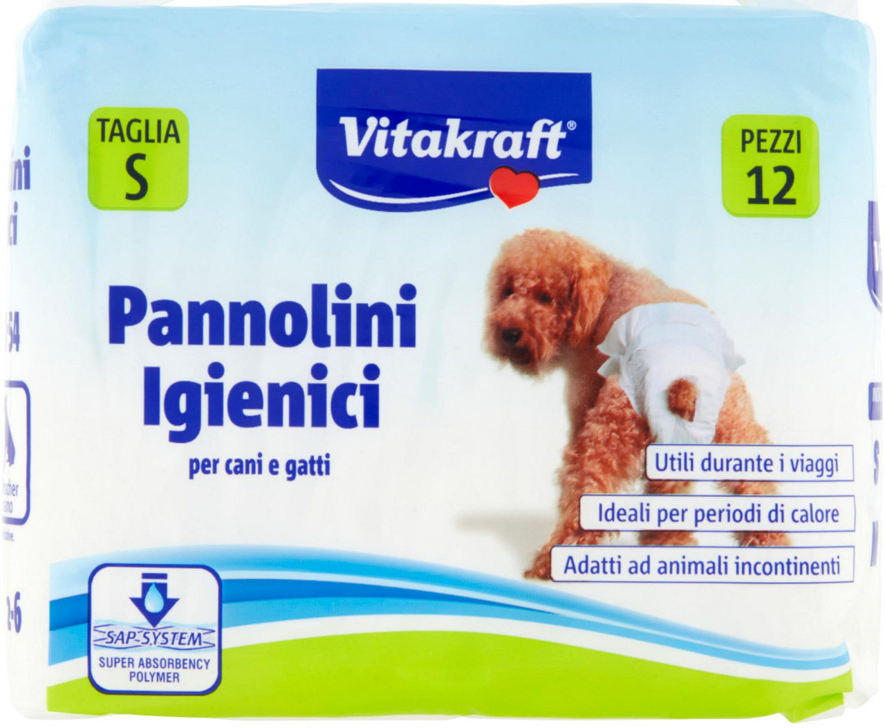 PANNOLINI IGIENICI MISURA S VITAKRAFT BUSTA  PZ.12 - Immagine 01