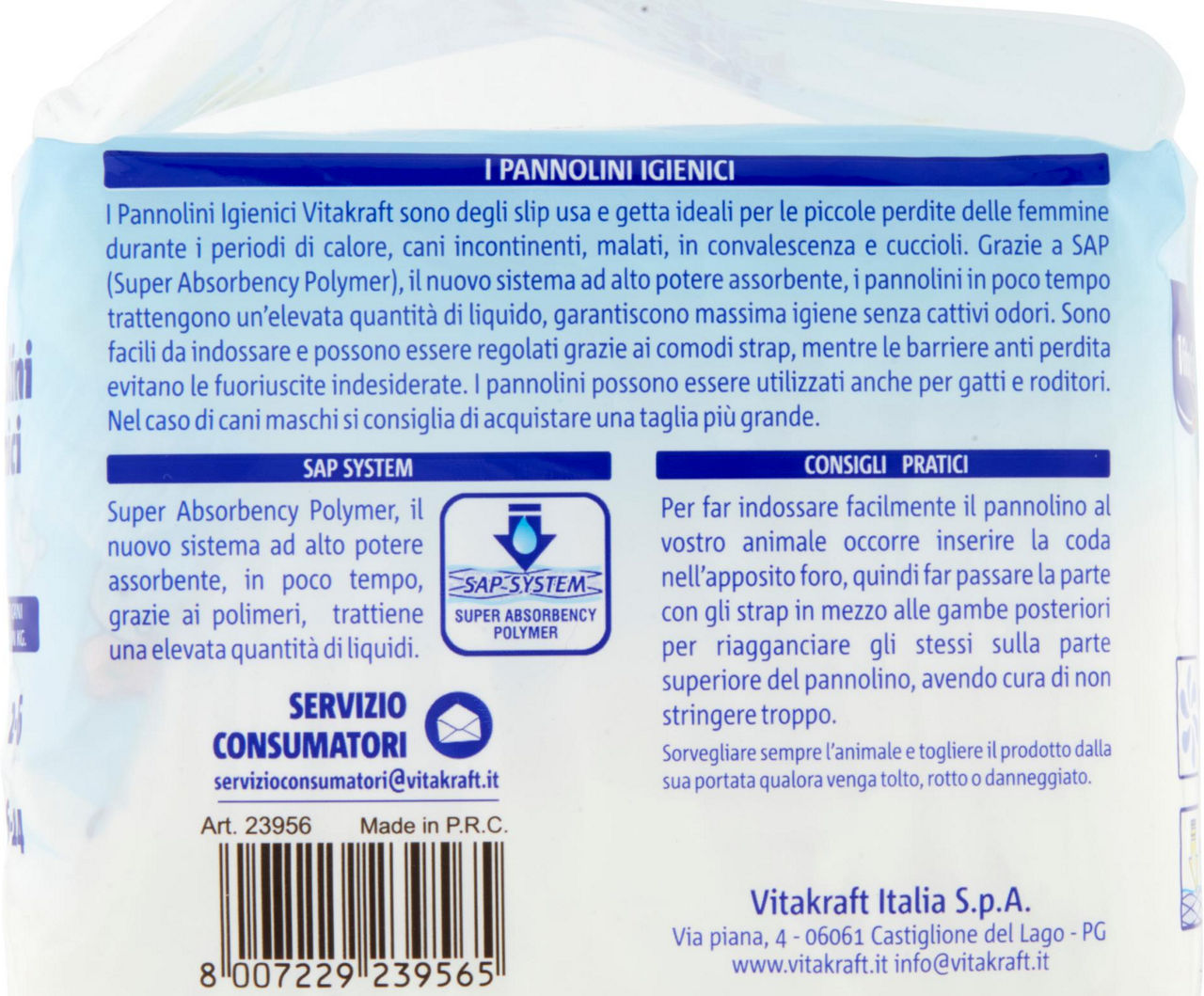 PANNOLINI IGIENICI MISURA S VITAKRAFT BUSTA  PZ.12 - Immagine 21