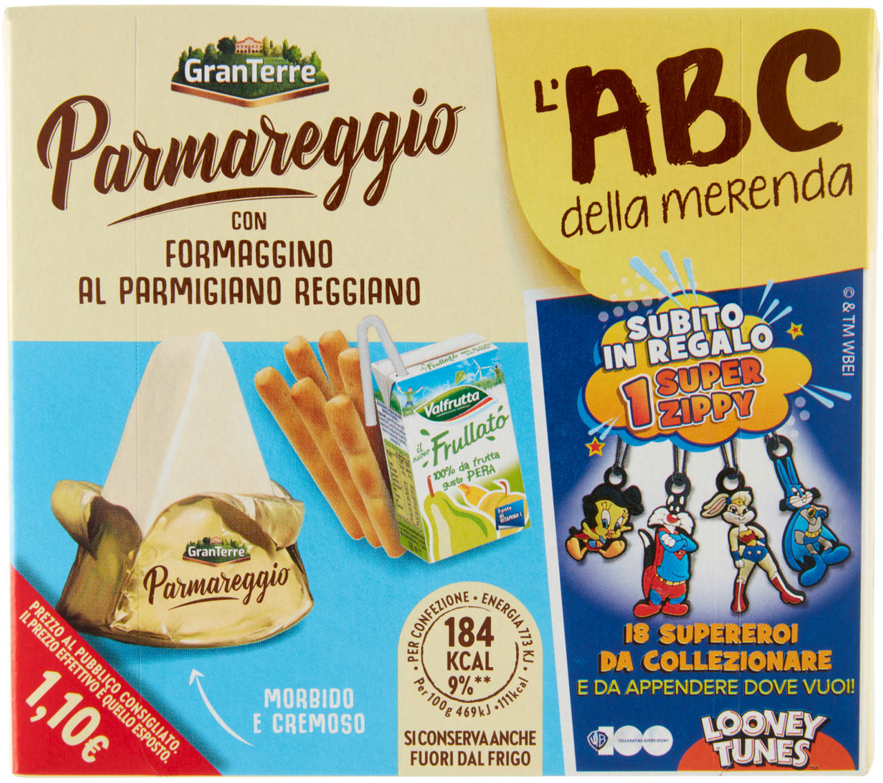 Snack parmareggio l'abc della merenda (formaggini,grissini,succco) pz 1