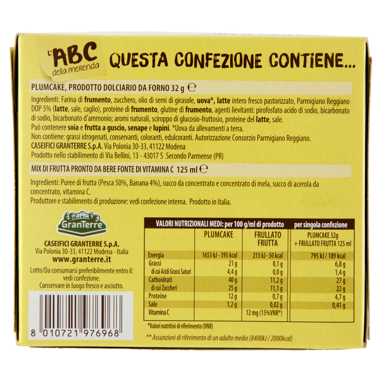 Merenda dolce plumcake e frullato di frutta 157 gr - Immagine 51